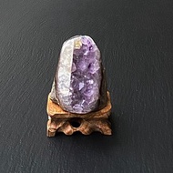 招財開運-天然異象夢幻紫 紫晶鎮共生方解石 快速出貨 風水擺件