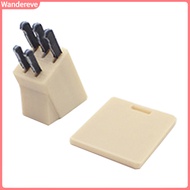 Wandereve|  Dollhouse Kitchen Accessories Miniature Cutting Board and Knives 1 12 Scale Dollhouse Mi