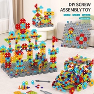 379Pcs Toy Toolbox Set 3D DIY Brick Bolts Puzzle Suitcase Screws Disassembly Toys Building Blocks As