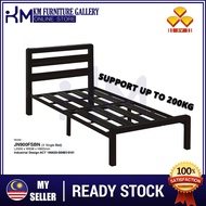 KM Furniture Gallery 3V Single Metal Bed Frame Super Base Support Up to 200KG (JN900FSBN)/ Katil Single Size/ Katil Bujang