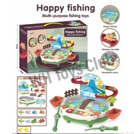 Happy Fishing Toy Mainan Pancingan Anak  Bebek 2in1 dengan Musik dan Seluncuran