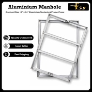 18 x 24 Inch Aluminum Manhole Mosaic Cover & Frame Penutup Lubang Manhole Aluminum Tiling Work