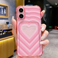 1pc Transparent Pink TPU Shockproof Case With Heart Pattern, Compatible With IPhone 6s 7 8 Plus X XR