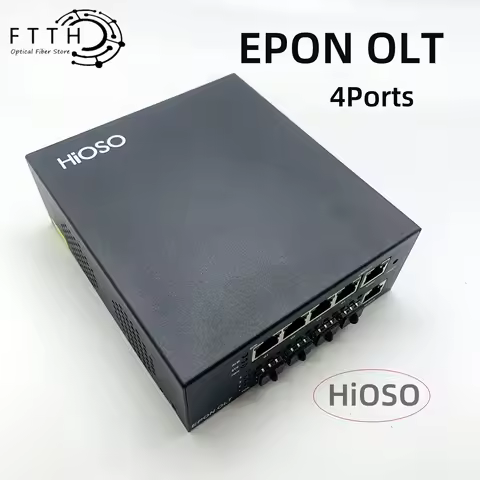 HIOSO MINI OLT EPon olt 4Ports FTTH Fiber optic equipment DC12V WEB SNMP CLI 256 Users 4 1000M Rj45 