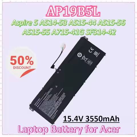 New AP19B5L 15.4V 3550mAh Laptop Battery for Acer Aspire 5 A514-53 A515-44 A515-56 A515-55 A715-41G 