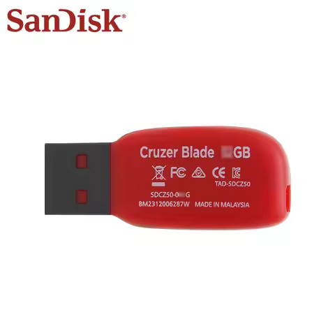 SanDisk Cruzer Blade USB 2.0 Flash Drive CZ50 16GB 32GB 64GB 128GB Original Pendrive Memory Stick fo