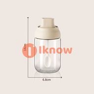 I know Glass Condiment Container Kitchen Seasoning Box Spice Jar Condiment Jar with Spoon and Lid Ai
