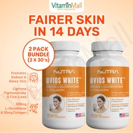 [TWIN PACK] Ovios White Glutathione Whitening Supplement - Skin Whitening Pill Dark Spot Acne Scar R