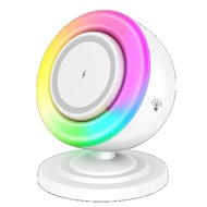 Bluetooth Speaker with 4 in 1 Bedside Night Light Magnetic Wireless Charger Touch Dimmable RGB Light