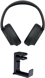 Sony WHCH720N Wireless Over The Ear Noise Canceling Headphones with 2 Microphones (Black) Bundle with Headphone Hanger Mount with Built-in Cable Organizer (2 Items)