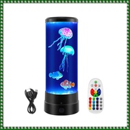 (CEUO) Bubble Fish LampJellfish LampLED 16 Color Changing Aquarium Light with Remote ControlUSB Powe