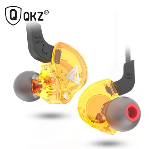 QKZ AK6 In Ear Wired Earphones Heavy Bass With Microphone Wired Control Hi Res Audio Sports Running 