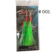 Odin Assist Hook # 1/0 , 2/0, 3/0  ODin Mata Jig Ebek  Kerapu Tongkol Jenahak Handmade