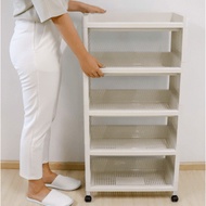 GOME Multipurpose Shelf 5 Levels With Wheels 5965 Size 29.5x49.5x98.5 Cm. White Stand One