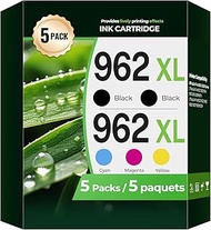 962XL Ink Cartridges Combo 5 Pack OfficeJet Pro 9010 9015 9020 9018 Compatible with HP 962XL Ink Car