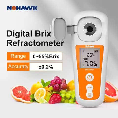 Nohawk Digital Brix Refractometer Range 0-55%,±0.2% Precision Auto Temperature Compensation Brix Met