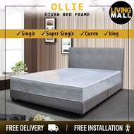 Living Mall Ollie Fabric Divan Bed Frame With Mattress Package - All Sizes Available