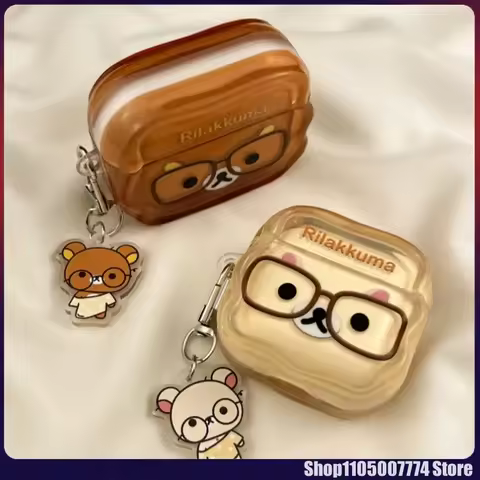2026 New Kawaii Rilakkuma Bear Headphone Case Cartoon Cute For Apple Airpods 1 2 3 4 Pro Silicone Ea