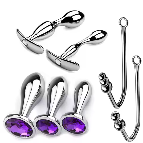 Metal Anchor Base Anal Plug Outdoor Butt Plug Stainless Dildos Women'S Vaginal Plug Adult Couple Gay