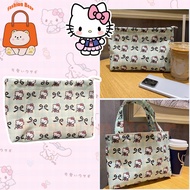 New Hello Kitty Handheld Makeup Bag Small Cartoon Large Capacity Canvas Makeup Bag