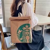 ☁◐ ongguanshiruihaomaoyiyoux กระเป๋าเป้สะพายหลัง กระเป๋านักเรียน กระเป๋าเมสเซนเจอร์ ขนาดใหญ่ จุของได้เยอะ ลาย Starbucks แฟชั่นคู่รัก สําหรับผู้หญิง