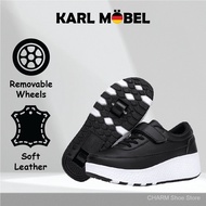【 100% high quality】boy wheel shoes roller sneakers shoes cheap shoes Ada wheel kick roller skates s