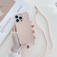 เคสซิลิโคนสำหรับ Apple iPhone 13 Pro Max 12 Pro Max /11 Pro X/XS / XR/7/8/8Plus /Se 2020 Mini สายคล้องคอสายคล้องเคสโทรศัพท์ Iphone