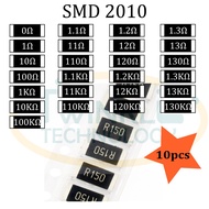 Resistor SMD 2010 0, 1,1.1ohm, 1.2ohm, 1.3ohm, 10ohm, 11ohm, 12ohm, 13ohm, 100ohm,100K, 110K, 120K, 130K 5% 10 pcs
