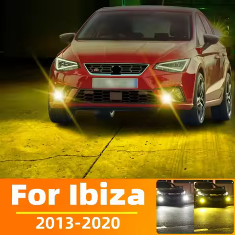 2Pcs For Seat Ibiza MK4 6J 6P MK5 KJ 2013-2020 Double Colors Flash LED Fog Lamp Bulbs Front Driving 