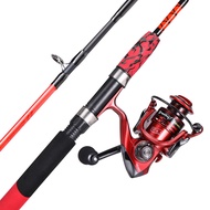 Sougayilang Spinning Reel and 2-Piece Fishing Rod Combo, Durable Graphite & Fiberglass Rod, Split-Gr