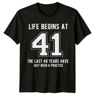 Life Begins At 41 Birthday Mens T-Shirt Graphic Tee 41St Gift