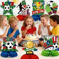 3/9/10pcs Soccer Party Honeycomb Centerpieces – Global Football Theme Table Decorations for Sports E