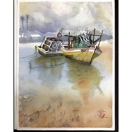 Wall Art Watercolor Hand Painting Drawing Lukisan