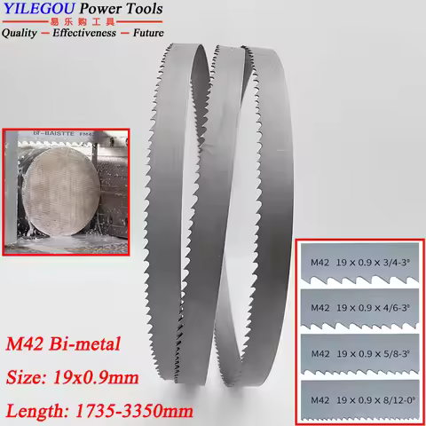 1735 2160 2240 2360 2460 2560mm 3/4" M42 Bi-Metal Band Saw Blades. 19mm Metal Bandsaw Blades. 10" 12