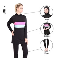 SURF READY STOCK Swimsuit For Women Muslimah Black Muslimah Women Swimwear Swimsuit Ladies Swimming Suit Swimsuit Woman Muslimah Baju Renang Wanita Muslimah Islamic Swimwear Swimsuit Hijab Full Cover Ladies Swimming Suit Plus Size muslim