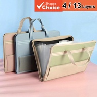 Portable Expanding File A4 Document Bag, 13-Layer Accordion File Organizer, Oxford Fabric Paper Hold