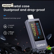 MERLYMALL Current and Voltage Monitor, PD DC 4-30V 0-12A Power Meter Tester,  KWS-2303C Type-C LCD D