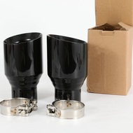 1 Piece Car Black Stainless Steel Exhaust System Muffler Tip End Bevel Edge Outlet Universal Modifie