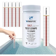 Salt Test Strip Titrators for Pools - Salt Water Pool Test Strips for Sodium Chloride - Quick and Accurate Results - Professional Water Quality Testing Kit (10 Strips)