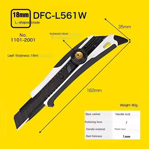 TAJIMA 1101-2001 Multi-Purpose Utility Knife Automatic Retractable with 18mm L-Type Blade Wallpaper 