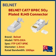 Belnet CAT6a CAT7 8P8C 50μ Plated RJ45 Plug Connector