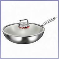 【New Product】316 Stainless Steel Wok Extra Thick 5 Layer Non-Coating Cookware Induction