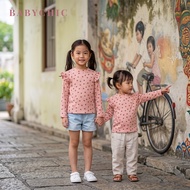 Budak Baju Lengan Panjang 0-7 Years Perempuan Girl Ruffle Shirt Long Sleeve Ribbed T-Shirt Top