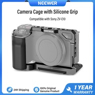 NEEWER เคสกล้องพร้อมด้ามจับซิลิโคนสำหรับ Sony ZV-E10 พร้อมรูเกลียวขนาด 1/4 นิ้ว รูยึดแบบ ARRI ขนาด 3