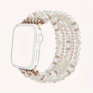 TEMU สายรัดข้อมือสไตล์โบฮีเมียนสีขาว แบบหลวมประดับลูกปัก สำหรับ Apple Watch Band 40mm x 38mm/41mm Se