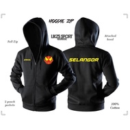 Days Sport Selangor FC Hoodie Liga Malaysia  Sweater Kain Tebal | Warm Up |  | Full-Zip Men's Hoodie