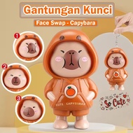 GANTUNGAN Capybara Face Swap Keychain 3 Face Expressions Cute and Adorable Kappa Toy Accessories/