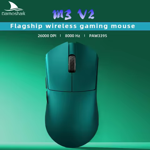 Darmoshark M3 V2 Gaming Mouse Double 8K Wireless Tri Mode 26000DPI PAW3395 Sensor 500mAh Game Macro 