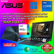 #AZ248 USED ASUS ZENBOOK DUO UX482EAR Intel i7-1195G7 16GBD5 512GB SSD Intel Iris XE Dual Touch Scre