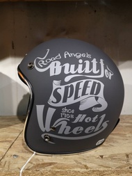 หมวกกันน็อคคลาสสิค เปิดหน้า TDC helmet ลาย Road angels ถอดซักได้